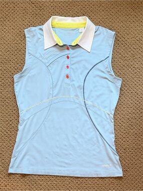 Bright and Breezy, Annika Golf Sleeveless Top with Contrast Accents!